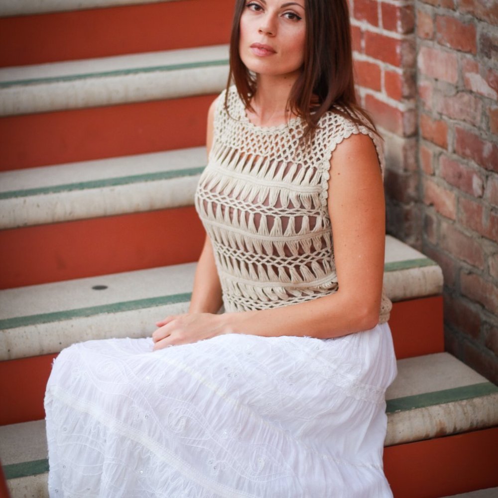 Sleeveless crocheted top